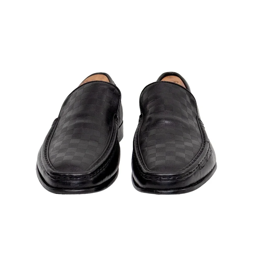 Louis Vuitton Damier Infini Leather Slip On Loafers Black UK 7.5 US 8.5 EU 41.5